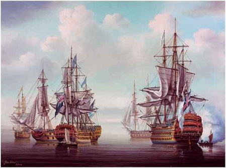 Die "H.M.S. VICTORY" vor Anker