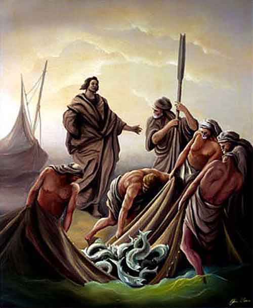Jesus bei den Fischern am See Genazareth