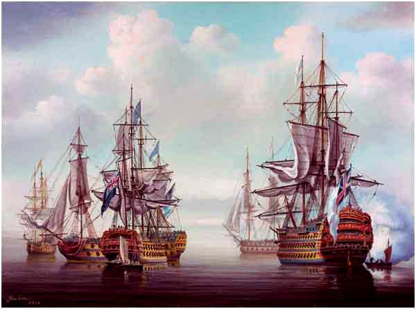 Englisches Geschwader von Admiral Lord Nelson